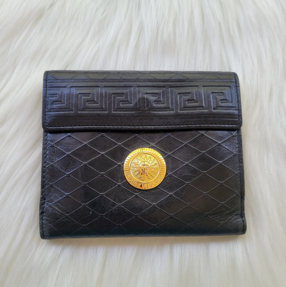 🖤Gianni Versace Black Leather Bifold Wallet